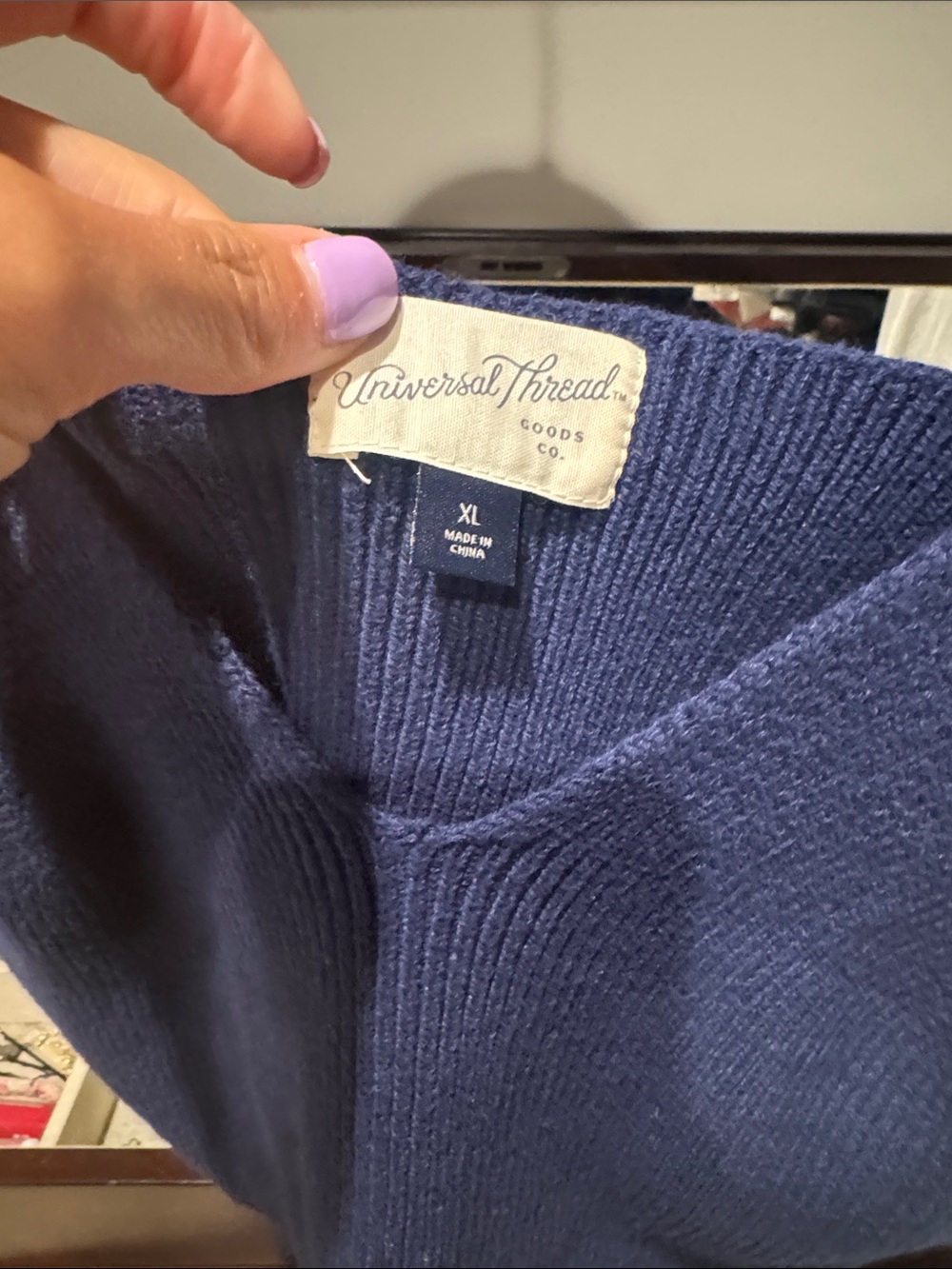 Universal Thread Navy Ribbed 2 piece Knit Sweater Set - Picture 3 of 5